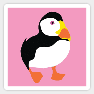 Pink puffin print Sticker